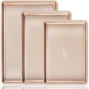 Baking Sheet Pan Set,Cookie Sheets for Oven,Nonstick Half/QuarterJelly Roll Pans